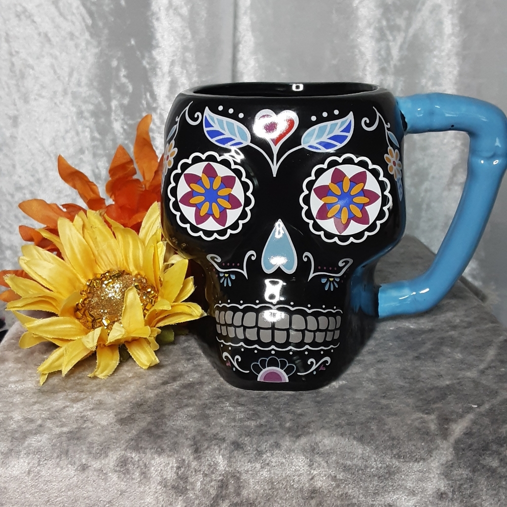 Sugar Skull Mug 16oz  Day Of The Dead N.W.O.T